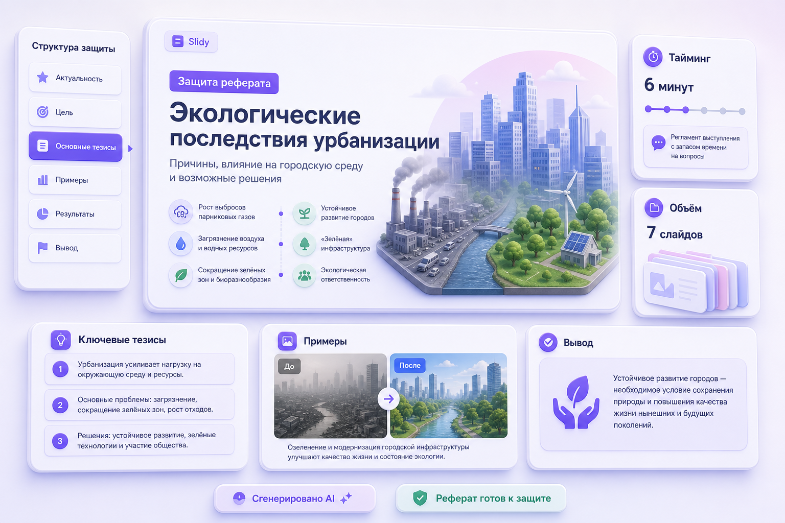 Продуктовый интерфейс: Подготовьтесь к защите реферата без хаоса в слайдах